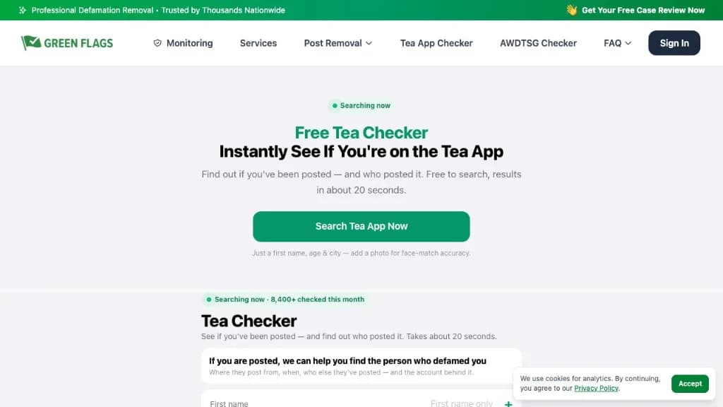 Tea App Green Flags - Main Image